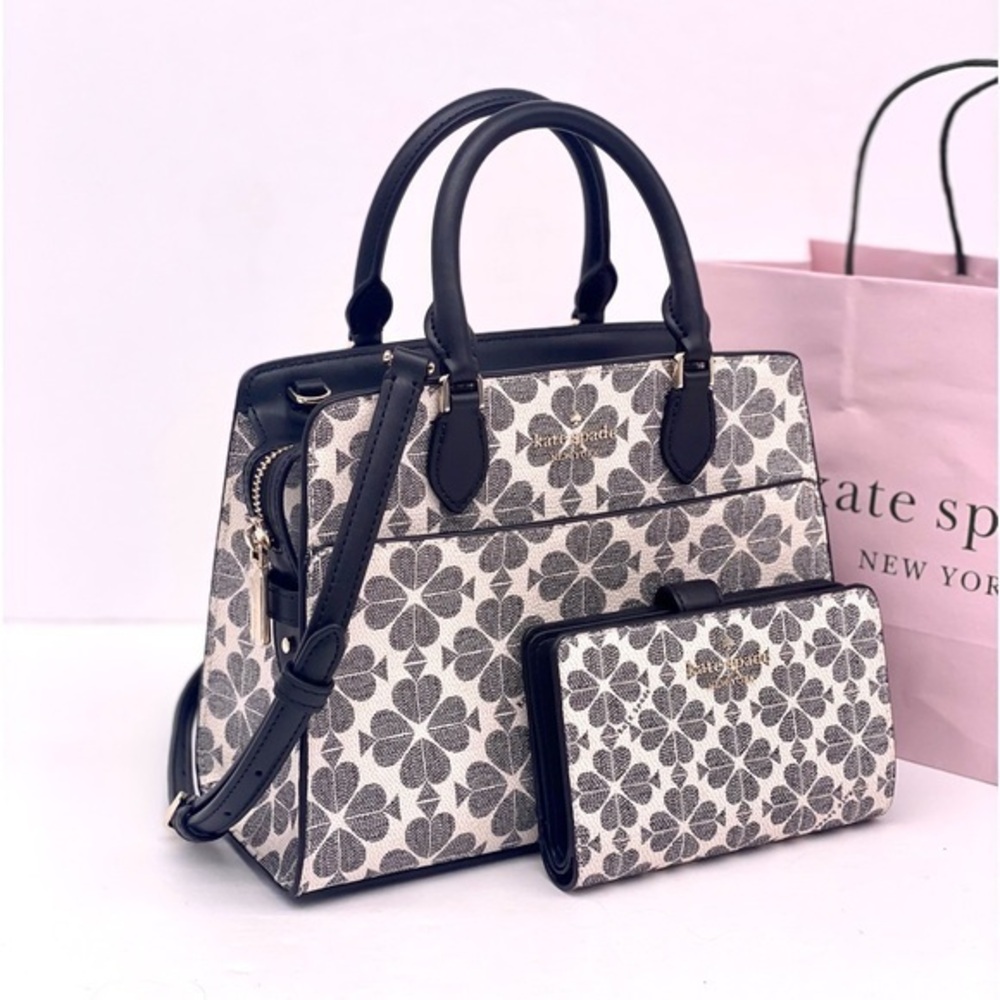 Kate Spade Signature Spade Flower Small Satchel Crossbody and Wallet Set
